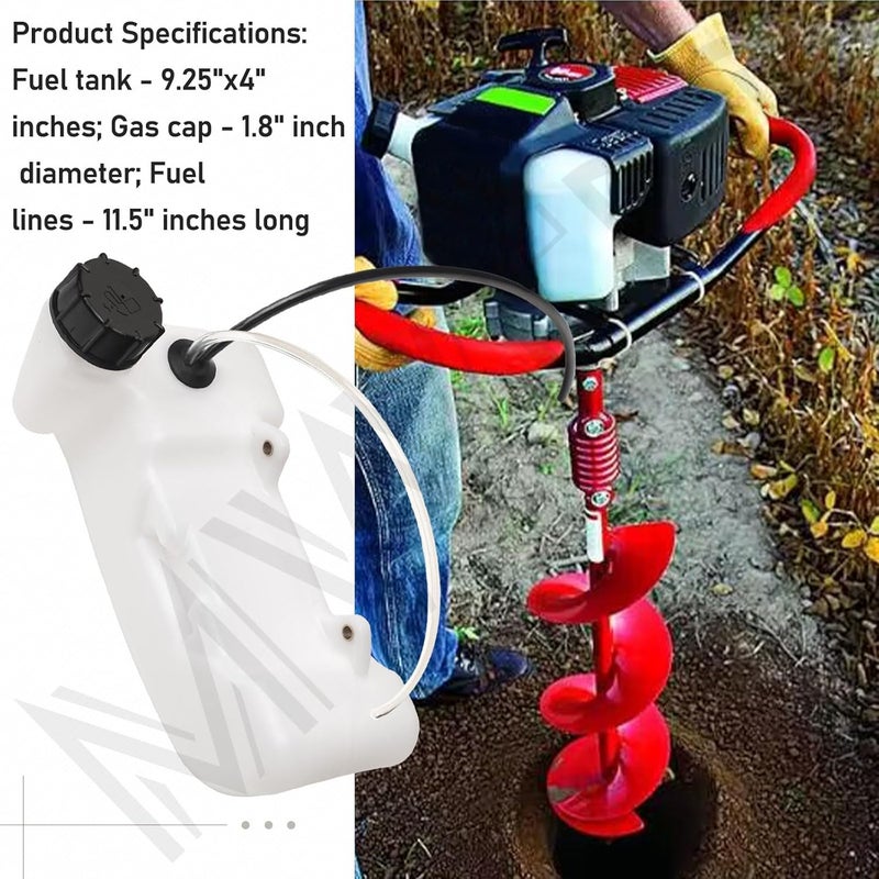 MWEDP Fuel Gas Tank for Earthquake 43cc E43 Earth Auger Powerhead - Fuel tank with gas cap and 2 fuel lines - Image 4